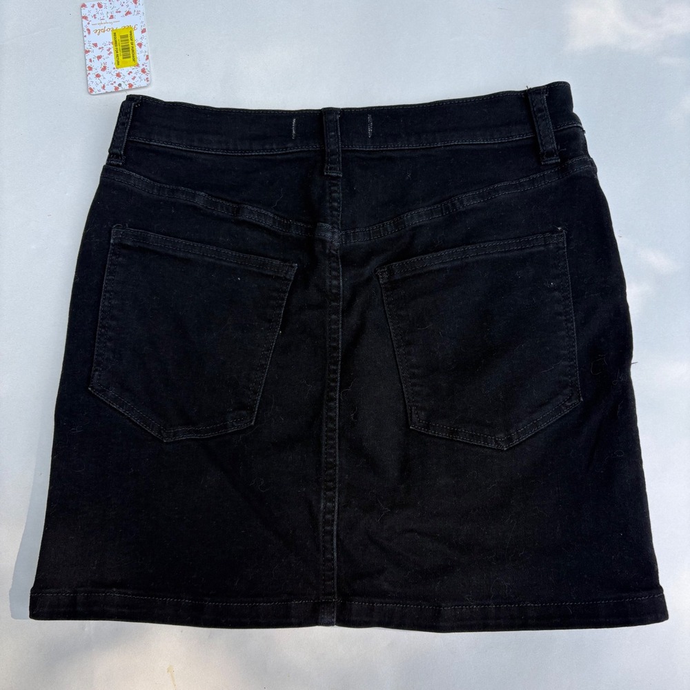 Free People We The Free Black Denim Mini Skirt Size 27 Long NWT OB889968 - Picture 4 of 7